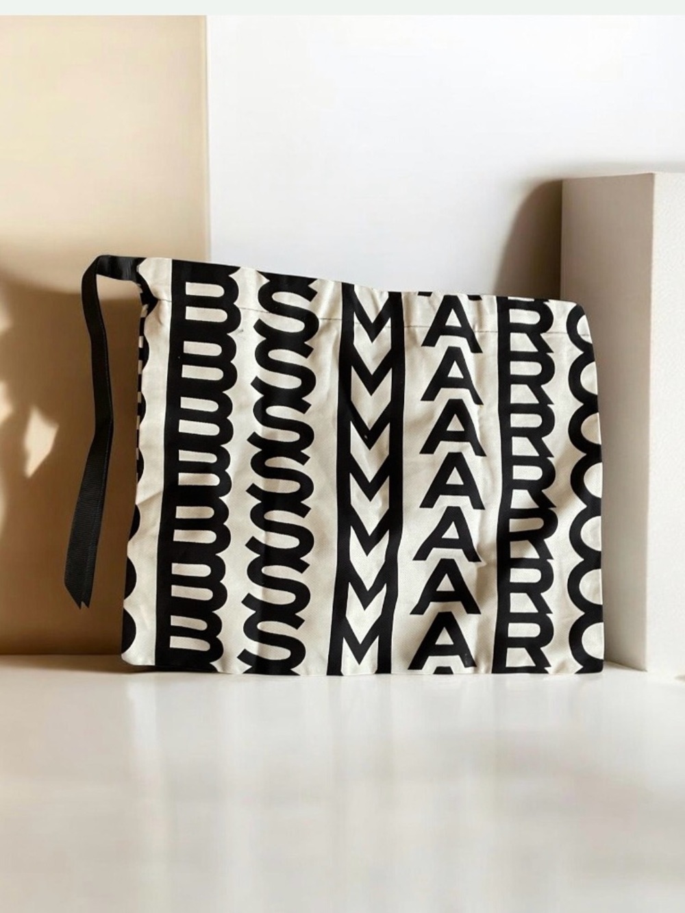Marc Jacobs Black and White Logo Pouch